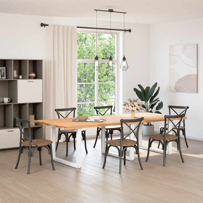 Dining Table Legs U-Shaped Steel 3 pcs White 100 x (72-73) cm
