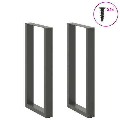 Bar Table Legs U-Shaped Steel 2 pcs Anthracite 50 x (90-91) cm