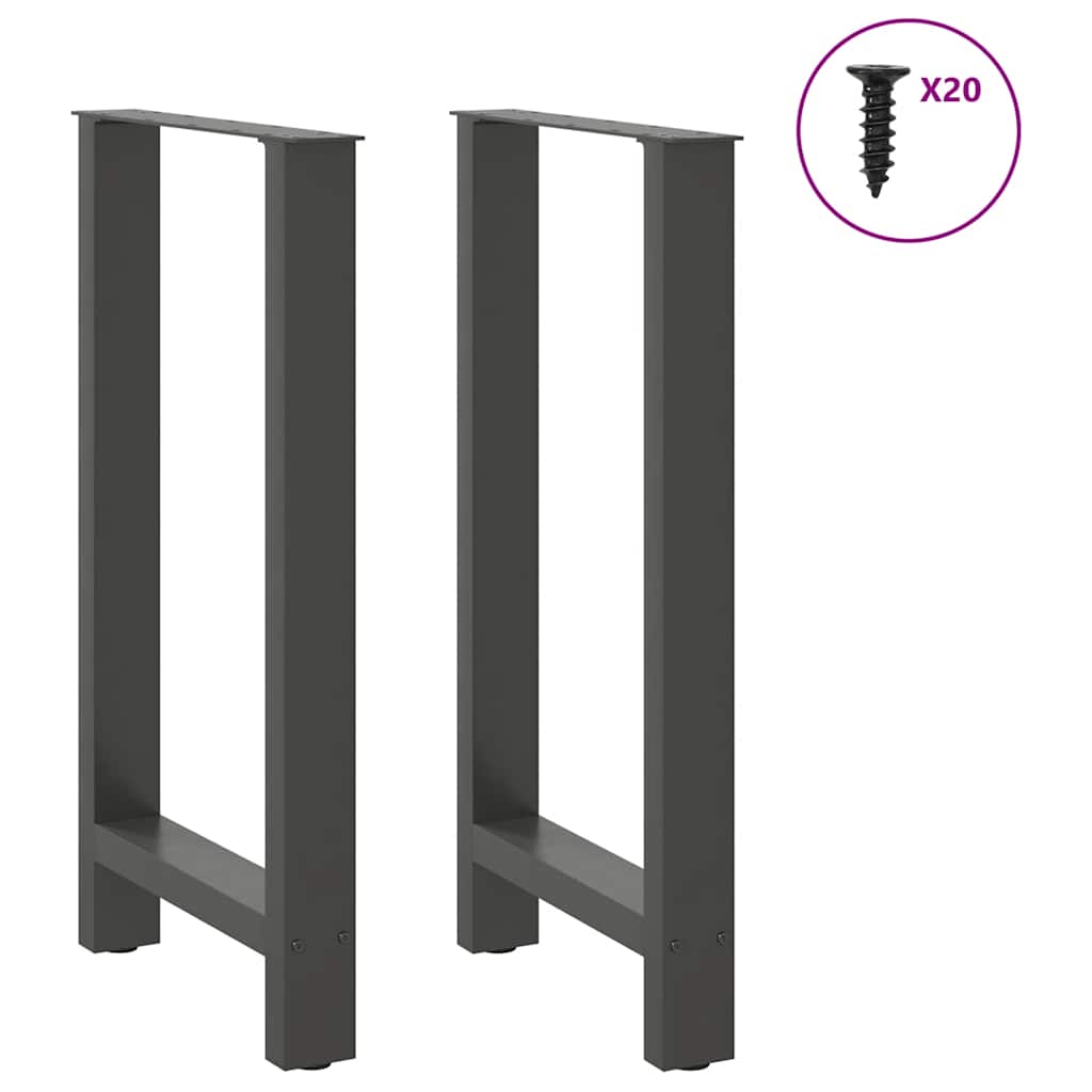 Bar Table Legs 2 pcs Steel Anthracite 40 x (90-91) cm
