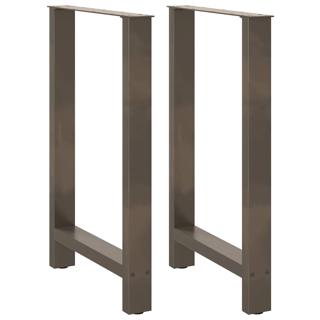 vidaXL Bar Table Legs Natural Steel 2 pcs 60x(90-91) cm Steel 2