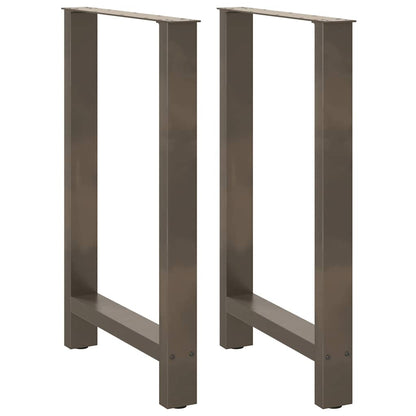 vidaXL Bar Table Legs Natural Steel 2 pcs 60x(90-91) cm Steel 2