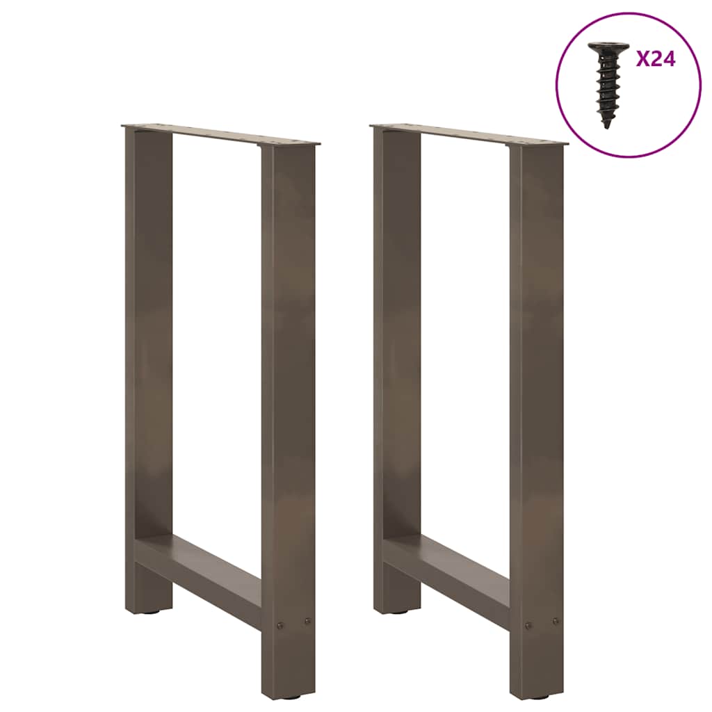 vidaXL Bar Table Legs Natural Steel 2 pcs 60x(90-91) cm Steel 3