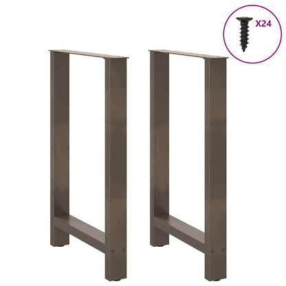 vidaXL Bar Table Legs Natural Steel 2 pcs 60x(90-91) cm Steel 3