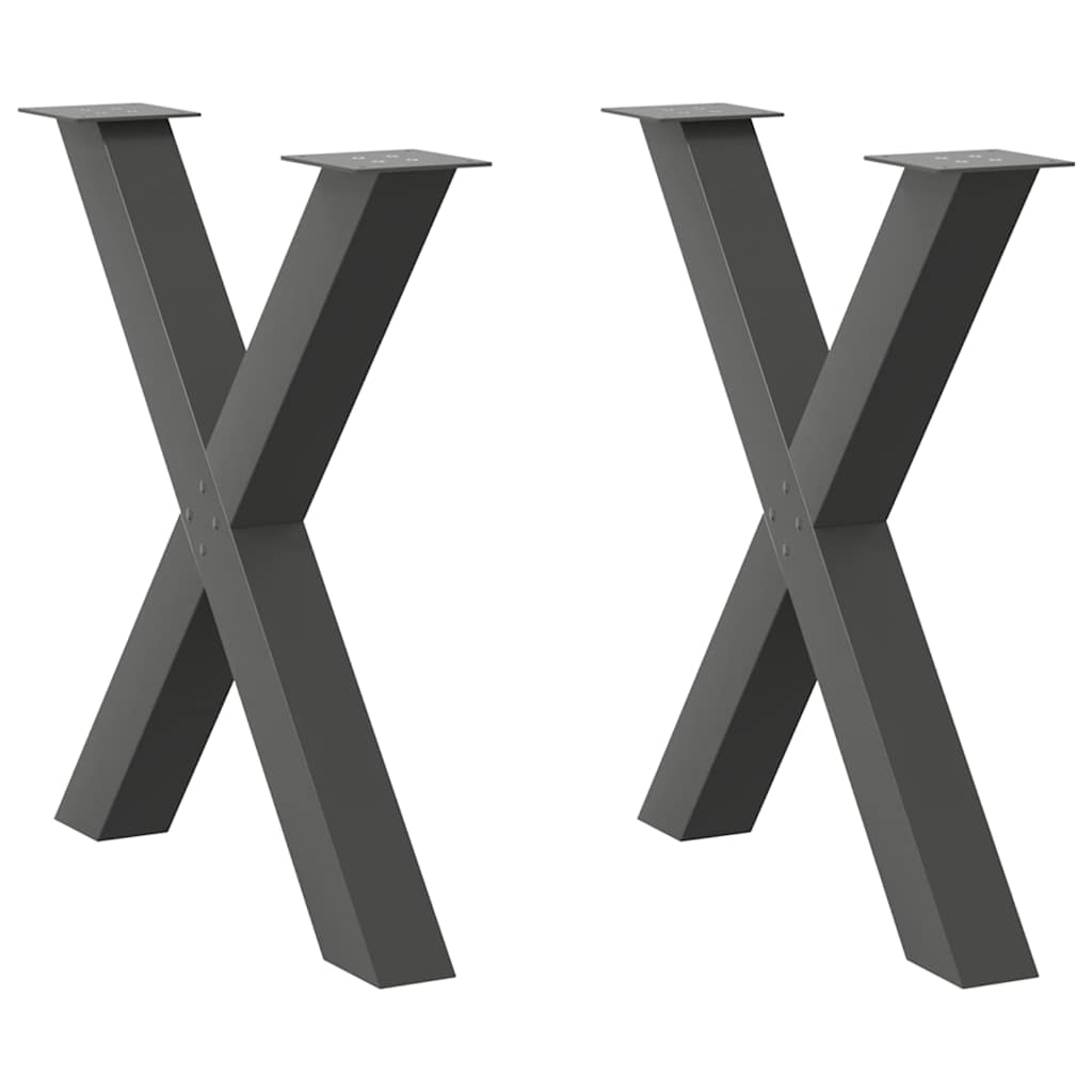 Coffee Table Legs X-Shaped 70x(30-31) Steel 2 pcs Anthracite 80 x (72-73) cm (80 mm)