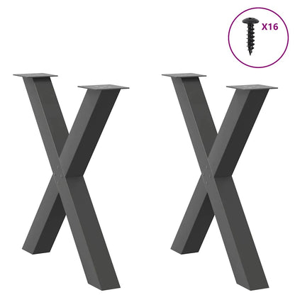 Coffee Table Legs X-Shaped 70x(30-31) Steel 2 pcs Anthracite 80 x (72-73) cm (80 mm)