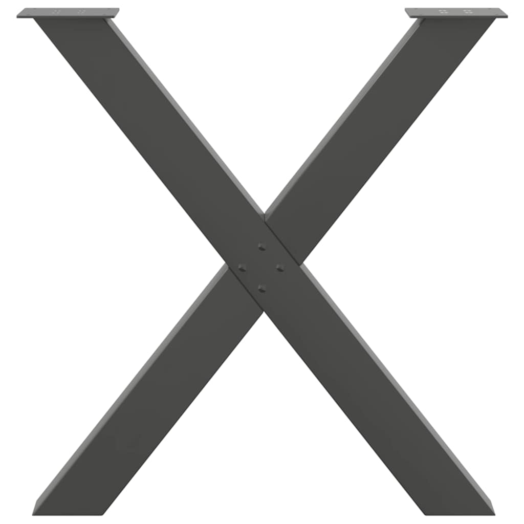 Coffee Table Legs X-Shaped 70x(30-31) Steel 2 pcs Anthracite 80 x (72-73) cm (80 mm)