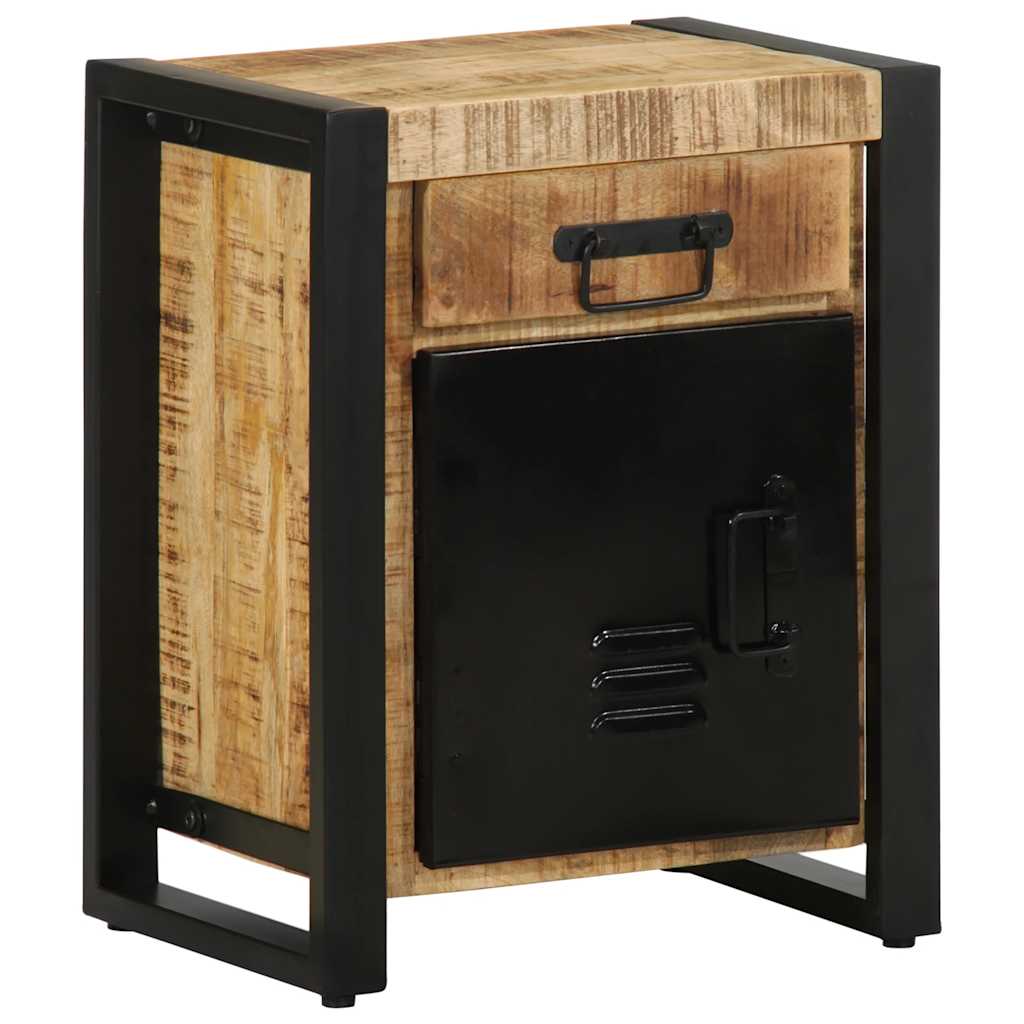 Bedside Cabinets Solid Rough Wood Mango Natural 2