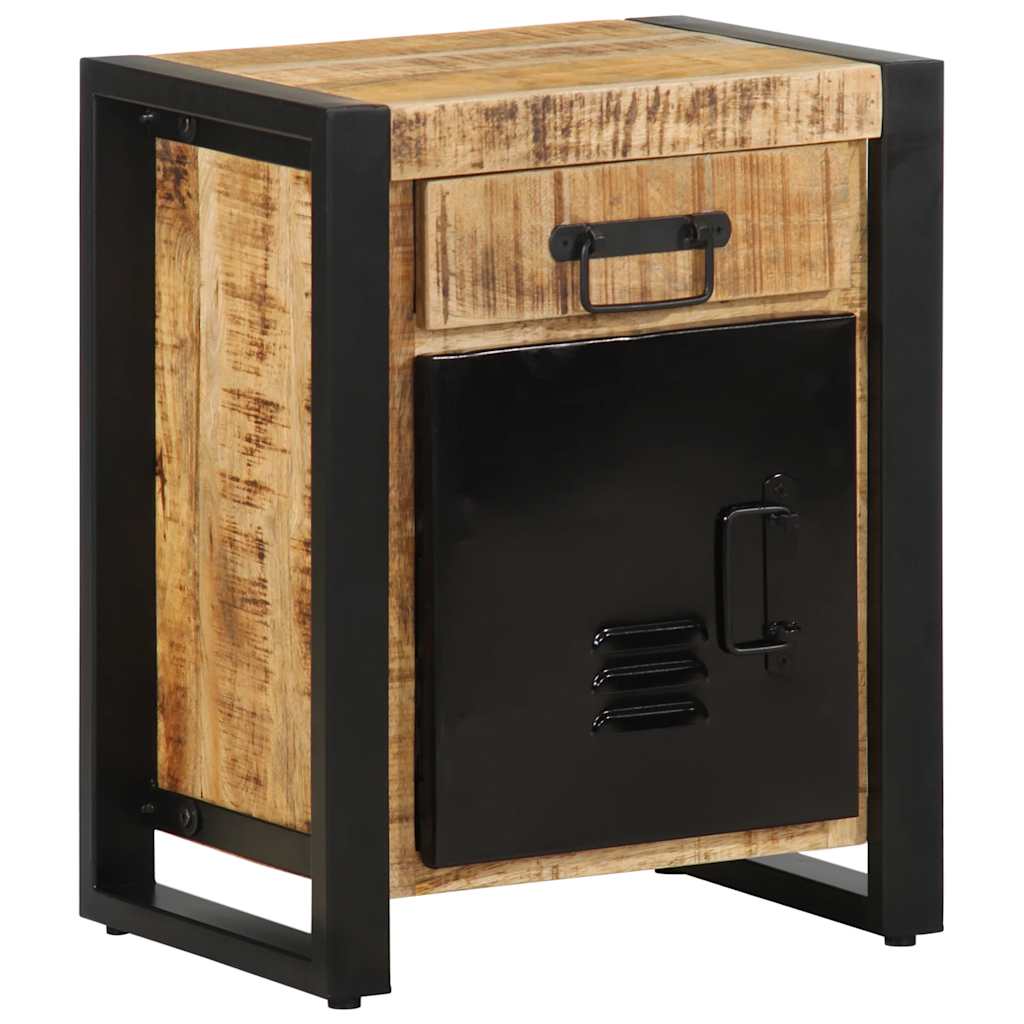 Bedside Cabinets Solid Rough Wood Mango Natural 2
