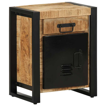 Bedside Cabinets Solid Rough Wood Mango Natural 2