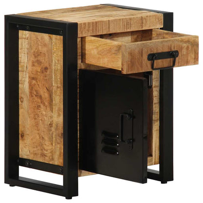 Bedside Cabinets Solid Rough Wood Mango Natural 2
