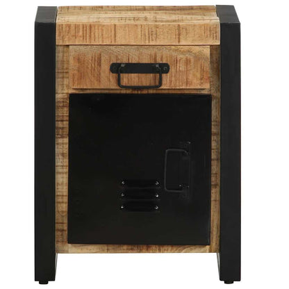 Bedside Cabinets Solid Rough Wood Mango Natural 2