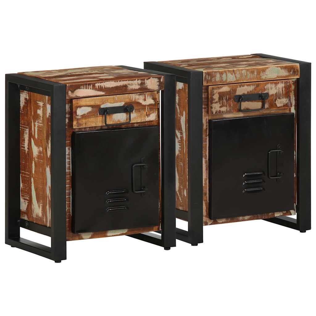 Bedside Cabinets Solid Rough Wood Mango Multicolour 2