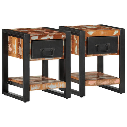 Bedside Cabinets Solid Rough Wood Mango 2