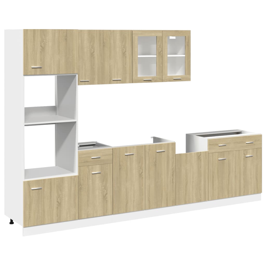 vidaXL 7 Piece Kitchen Cabinet Set Lyon Sonoma Oak Engineered Wood 2