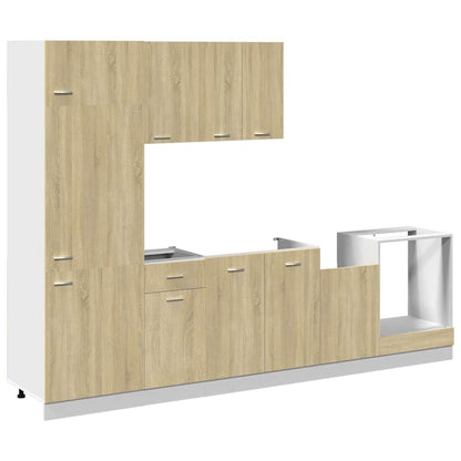 vidaXL 7 Piece Kitchen Cabinet Set Lyon  Sonoma Oak Engineered Wood 2