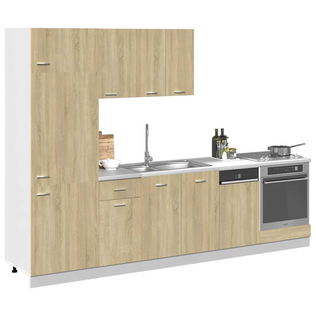 vidaXL 7 Piece Kitchen Cabinet Set Lyon  Sonoma Oak Engineered Wood 3