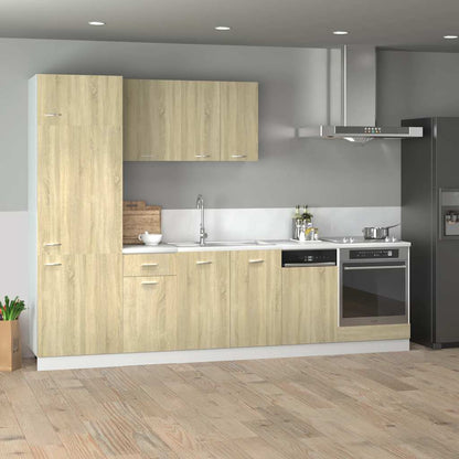 vidaXL 7 Piece Kitchen Cabinet Set Lyon  Sonoma Oak Engineered Wood 1