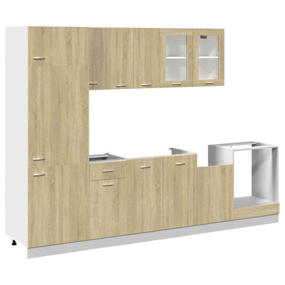 vidaXL 8 Piece Kitchen Cabinet Set Lyon  Sonoma Oak Engineered Wood 2