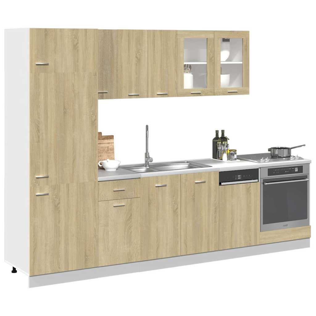 vidaXL 8 Piece Kitchen Cabinet Set Lyon  Sonoma Oak Engineered Wood 3
