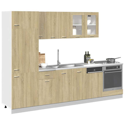 vidaXL 8 Piece Kitchen Cabinet Set Lyon  Sonoma Oak Engineered Wood 3