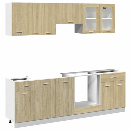 vidaXL 8 Piece Kitchen Cabinet Set Lyon  Sonoma Oak Engineered Wood 2