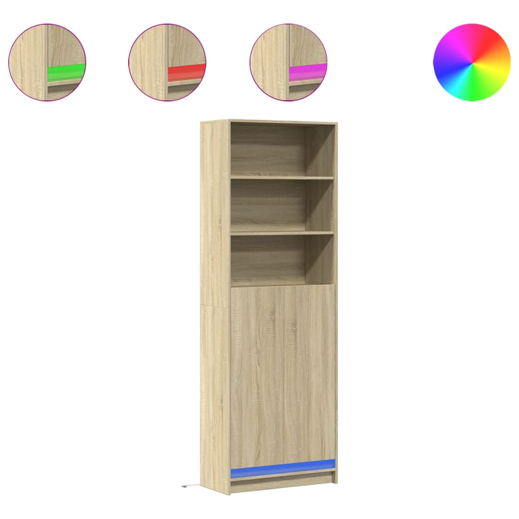 Sideboard with LED 36x32,5x200 cm Engineered Wood Sonoma oak