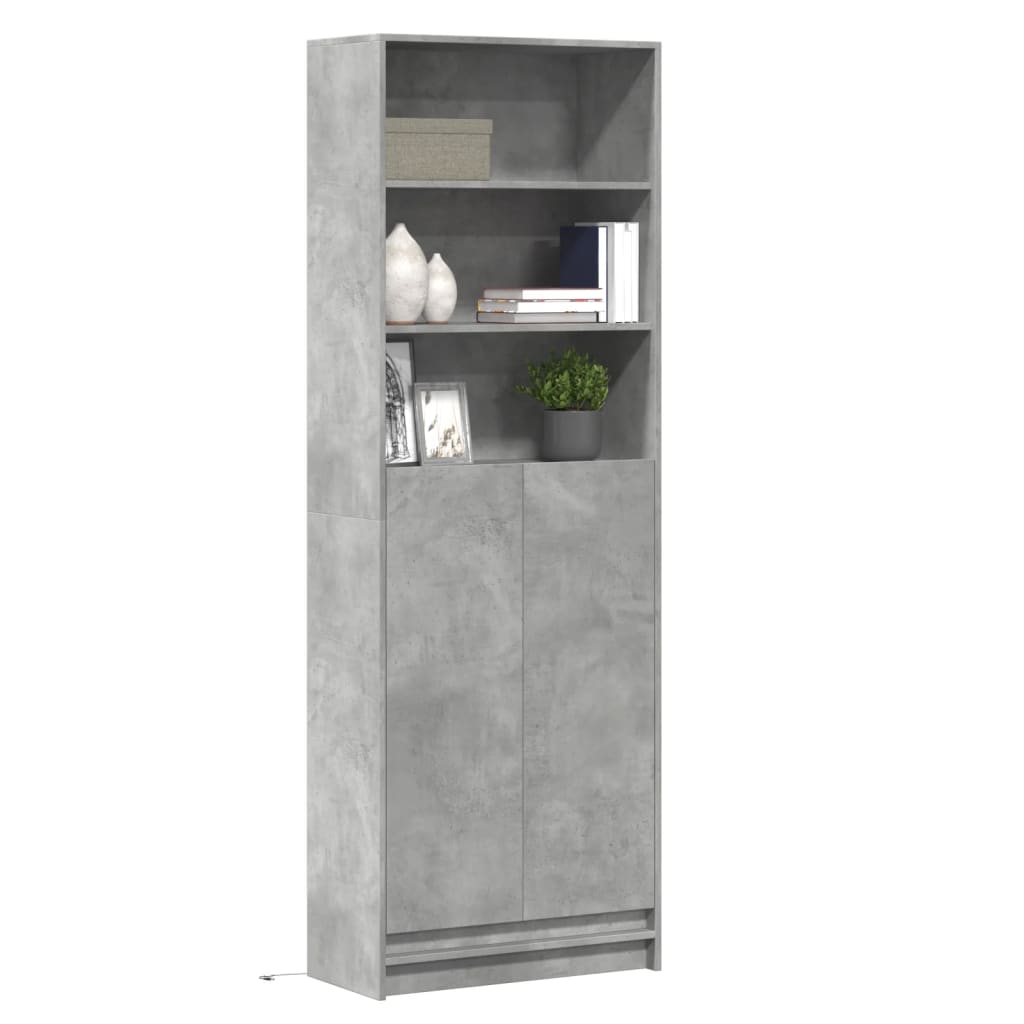 Sideboard with LED 36x32,5x200 cm Engineered Wood Concrete grey