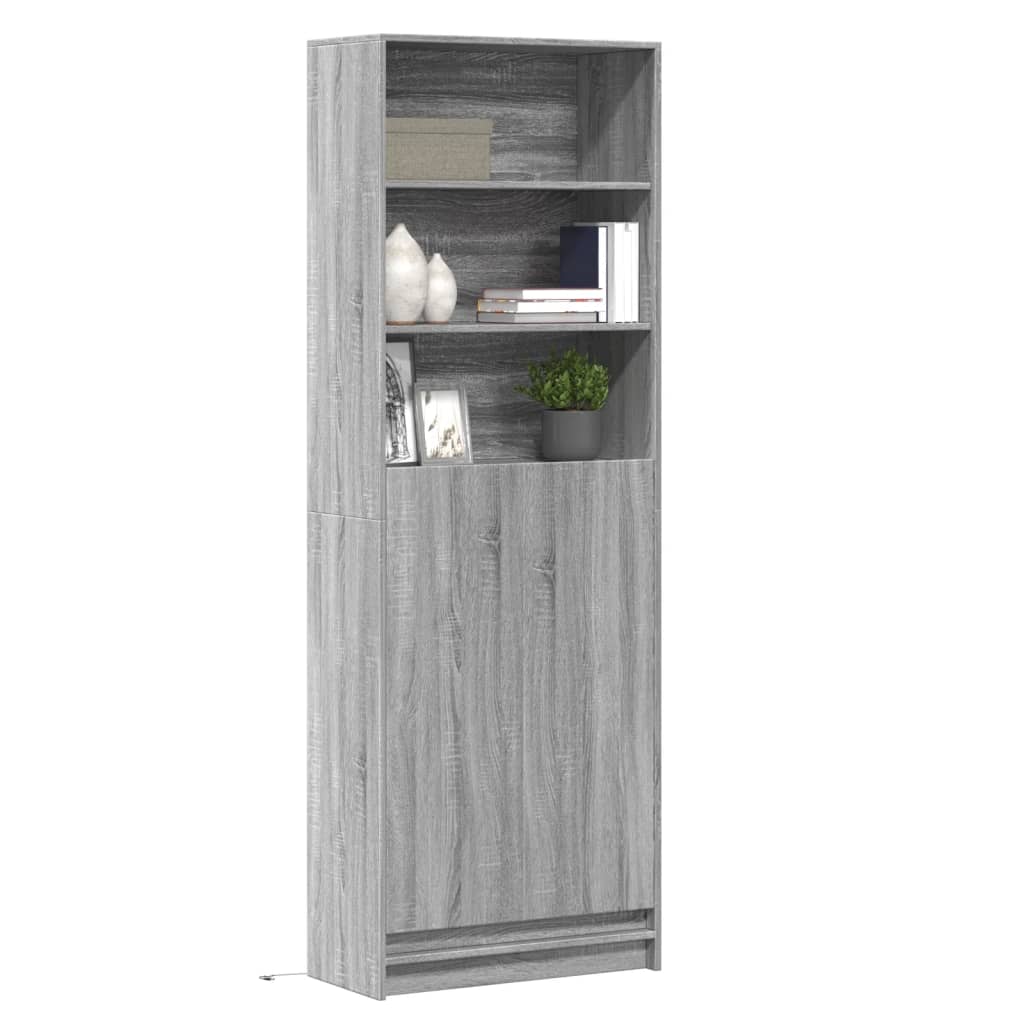 Sideboard with LED 36x32,5x200 cm Engineered Wood Grey sonoma