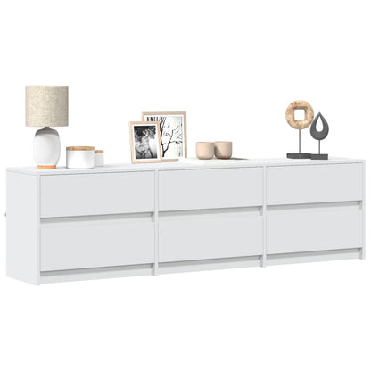 TV Cabinet with LED 100x34x50 cm Engineered Wood White 180 cm