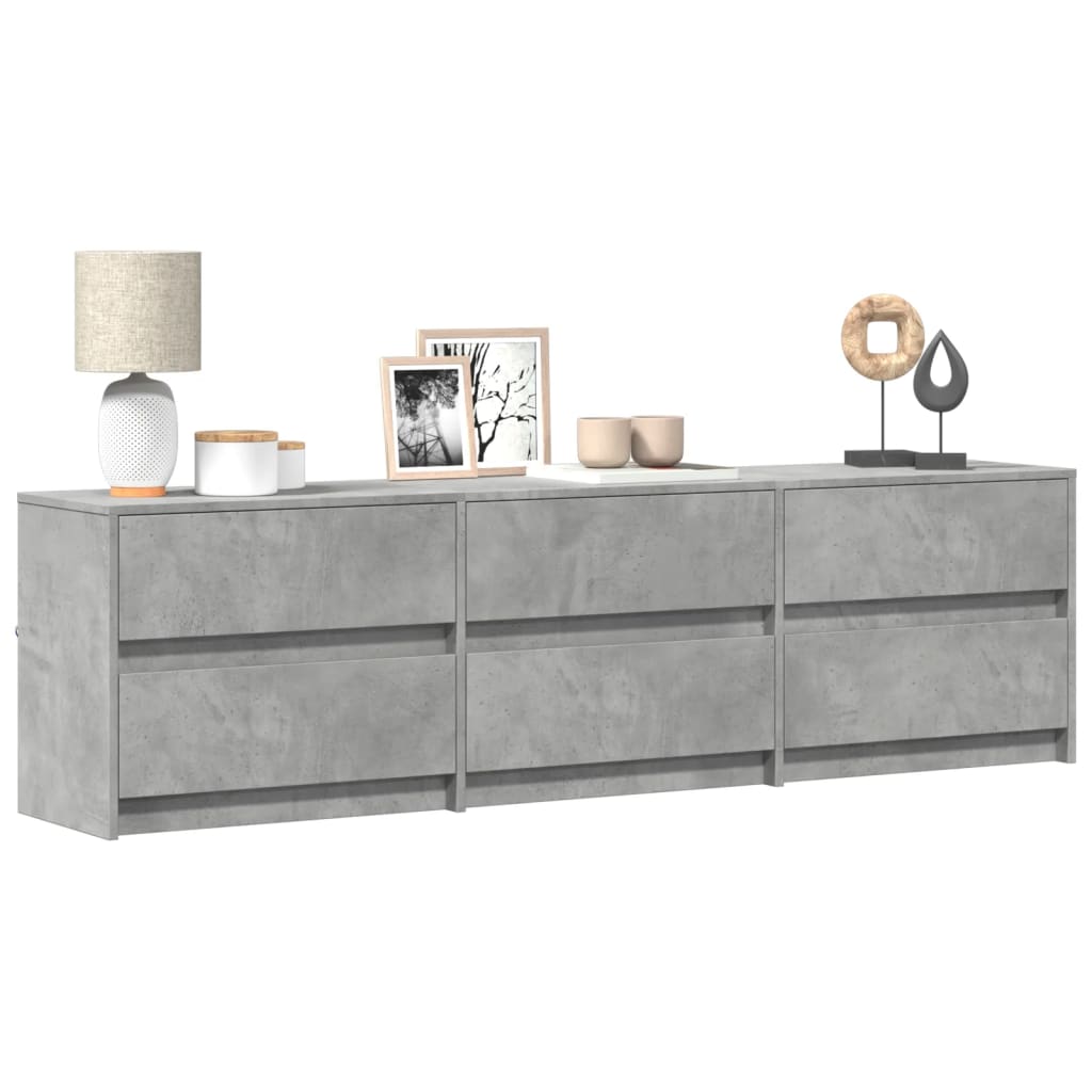 TV Cabinet with LED 100x34x50 cm Engineered Wood Concrete grey 180 cm