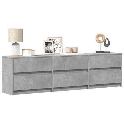 TV Cabinet with LED 100x34x50 cm Engineered Wood Concrete grey 180 cm