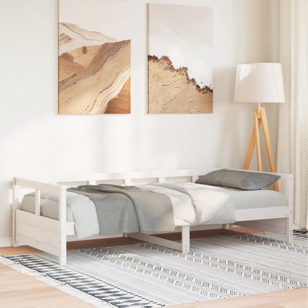 Daybed without Mattress Solid Wood Pine White 80 cm