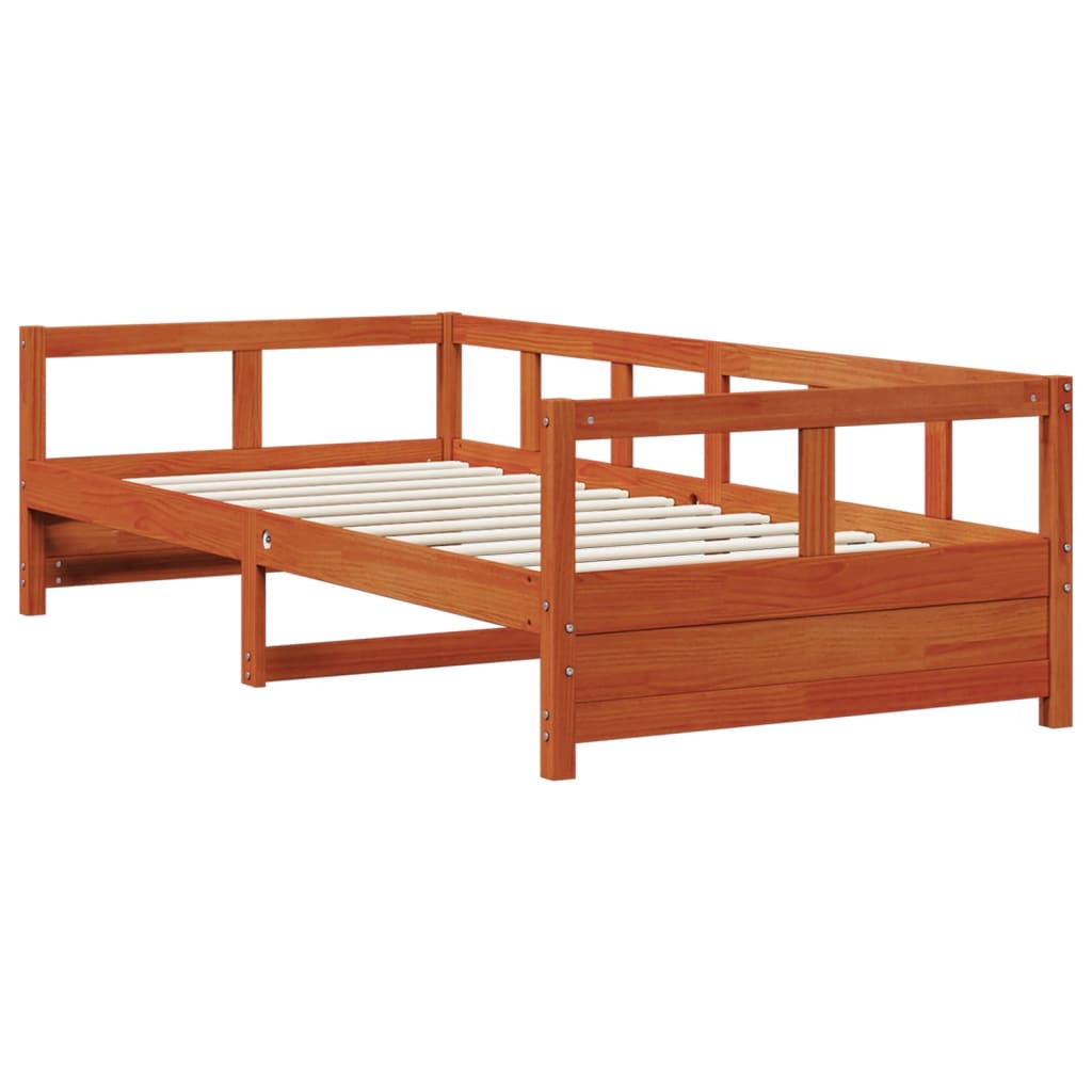 Daybed without Mattress Solid Wood Pine Wax brown 90 cm
