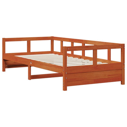 Daybed without Mattress Solid Wood Pine Wax brown 90 cm