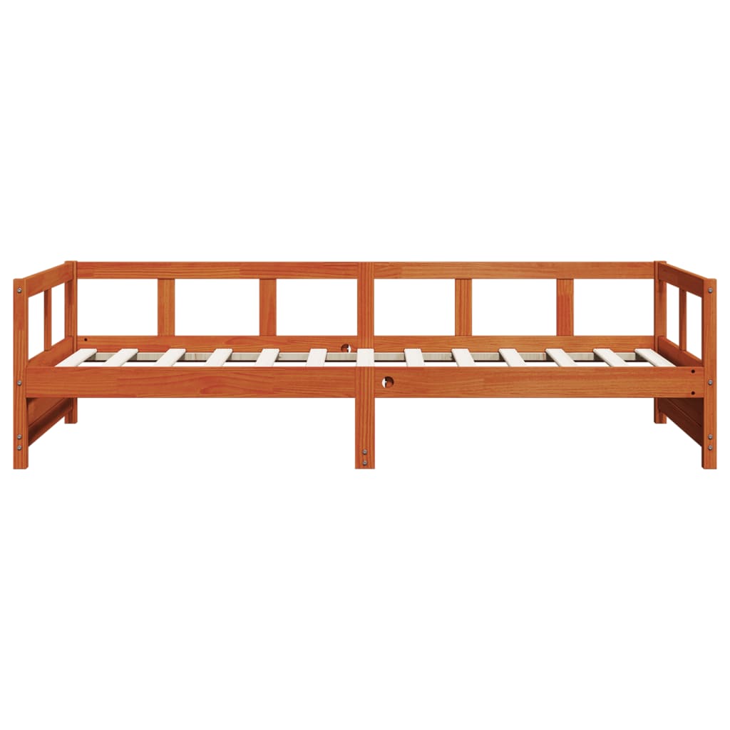 Daybed without Mattress Solid Wood Pine Wax brown 90 cm