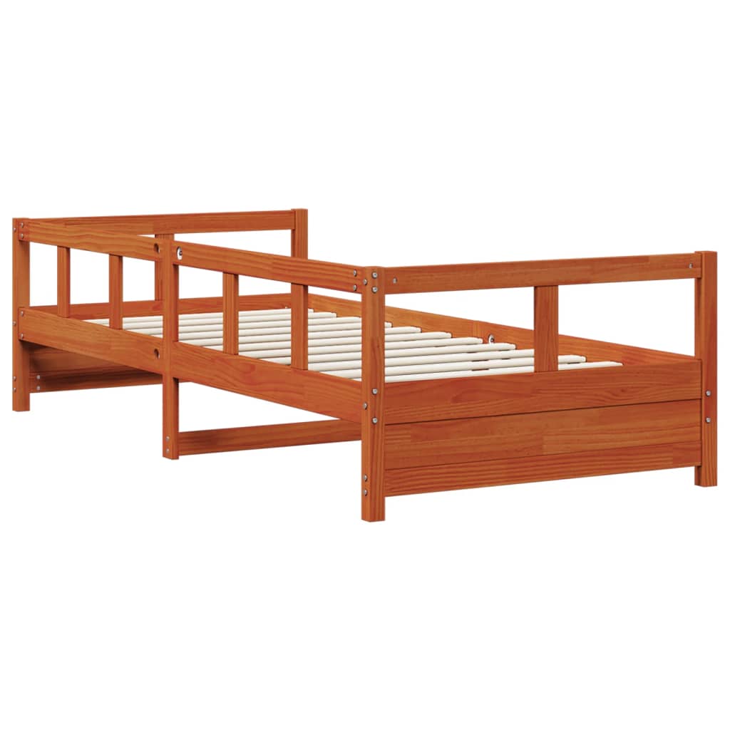 Daybed without Mattress Solid Wood Pine Wax brown 90 cm