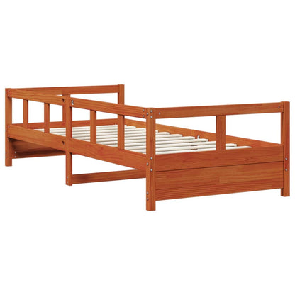 Daybed without Mattress Solid Wood Pine Wax brown 90 cm