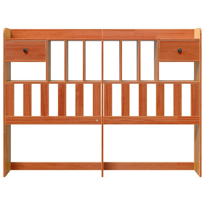 Headboard with Storage Solid Wood Pine Wax Brown 160 cm
