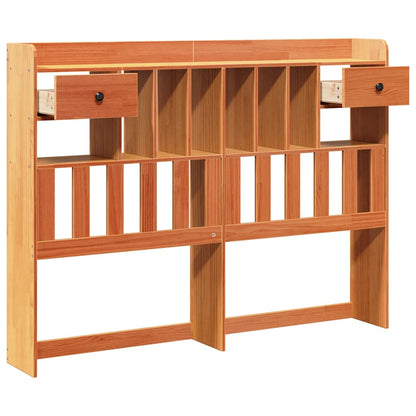 Headboard with Storage Solid Wood Pine Wax Brown 160 cm