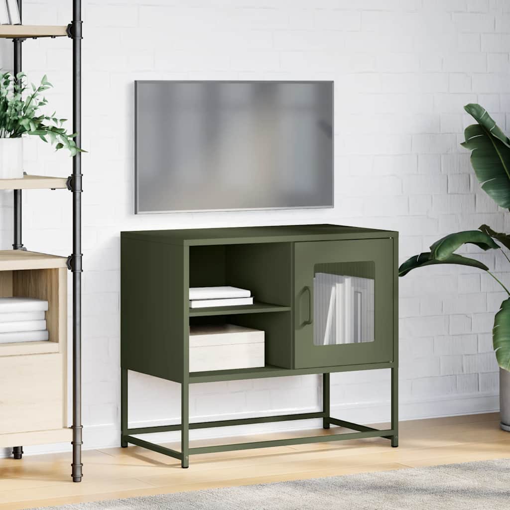 TV Cabinet 68x39x60,5 cm Steel Olive green 68 cm