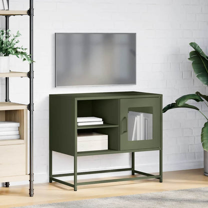 TV Cabinet 68x39x60,5 cm Steel Olive green 68 cm