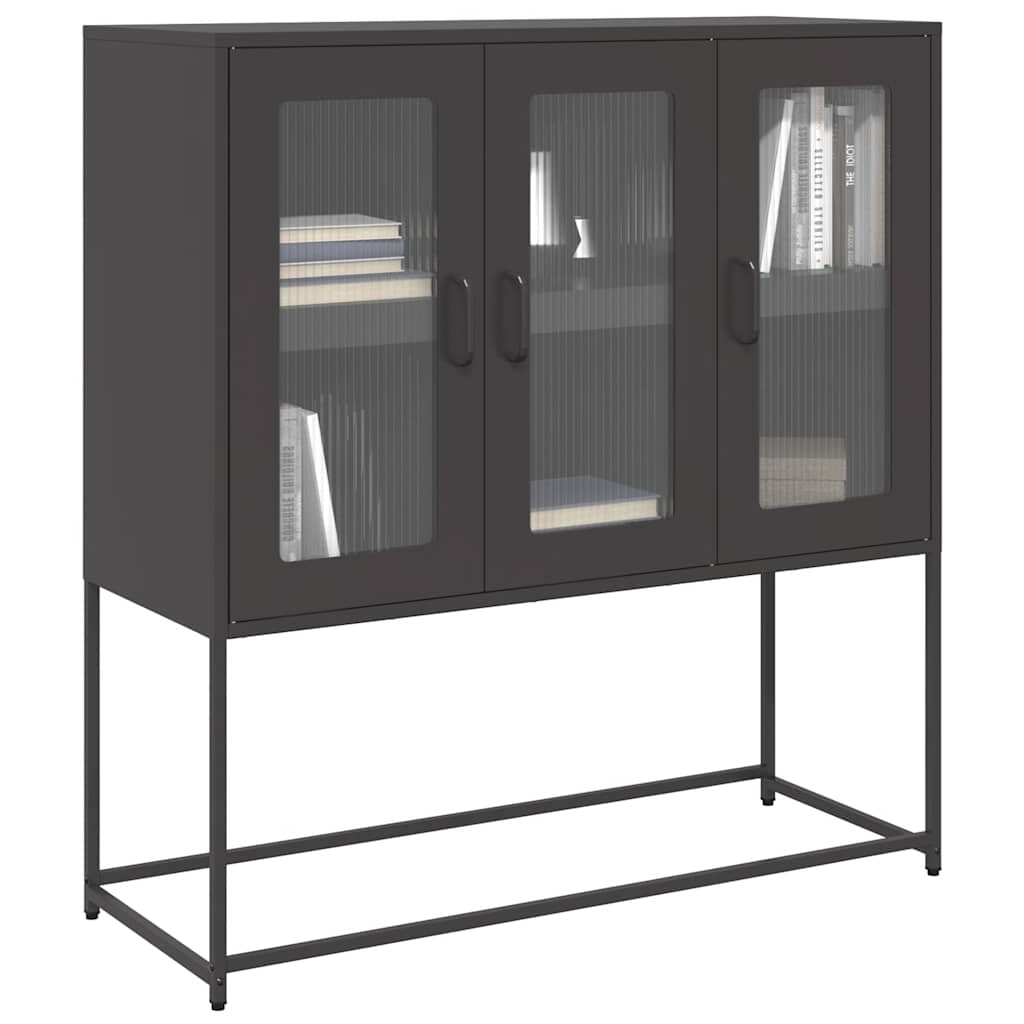 Sideboard 100,5x39x107 cm Cold-rolled Steel Black