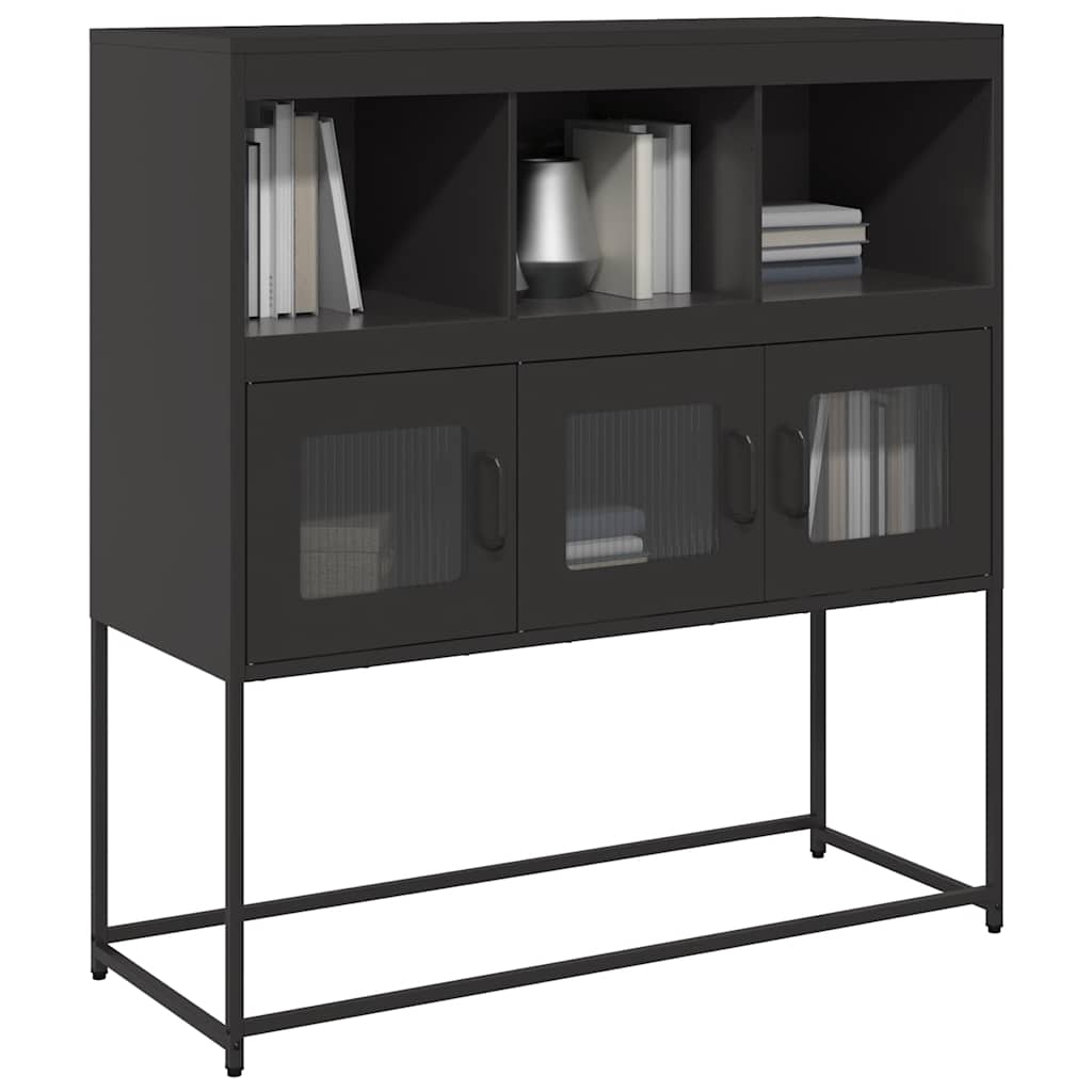 Sideboard 100,5x39x107 cm Cold-rolled Steel Black