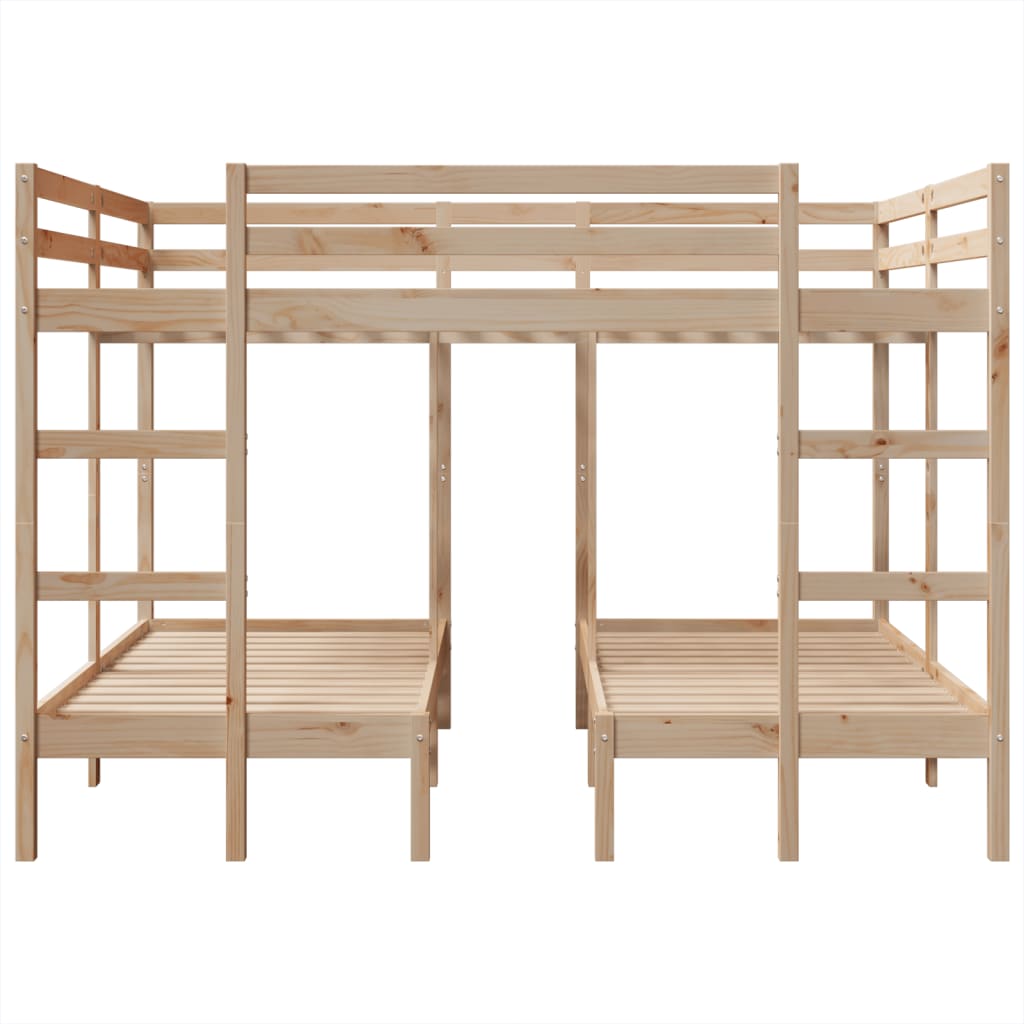 vidaXL Triple Bunk Bed Frame 160x200/80x160 cm Solid Wood Pine 5