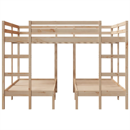 vidaXL Triple Bunk Bed Frame 160x200/80x160 cm Solid Wood Pine 5