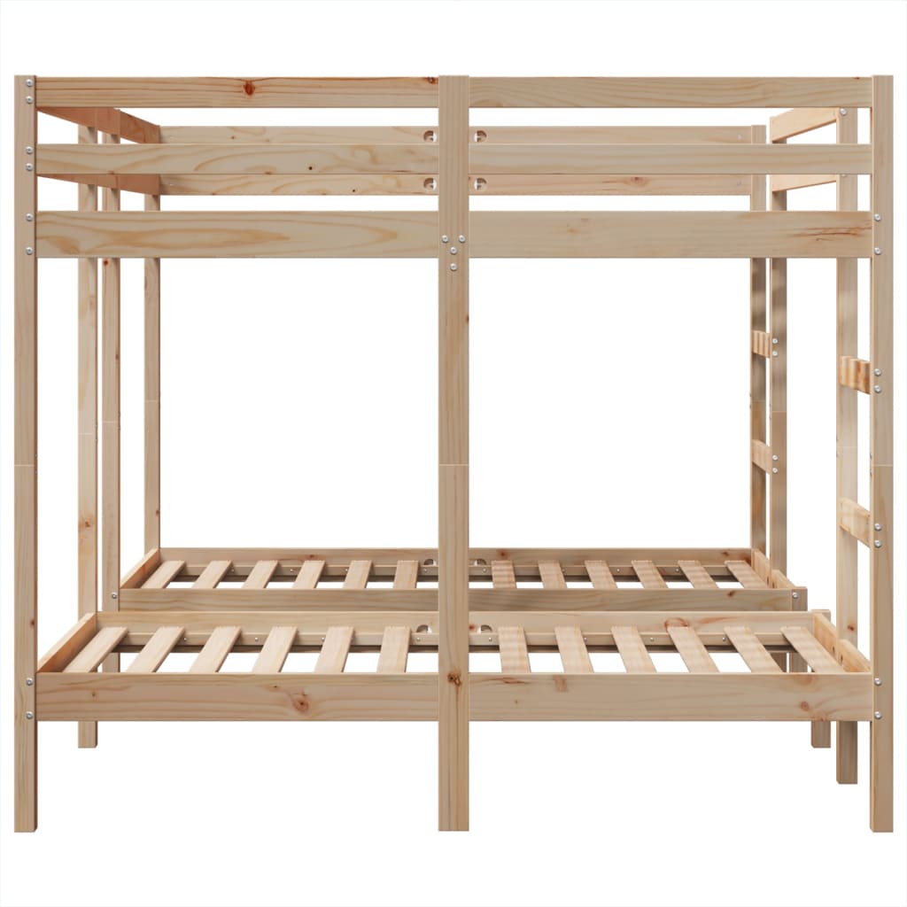 vidaXL Triple Bunk Bed Frame 160x200/80x160 cm Solid Wood Pine 6