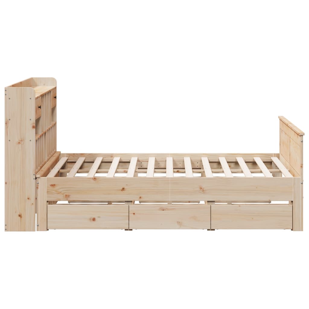 vidaXL Bookcase Bed without Mattress 180x200 cm Super King Solid Wood Pine 5