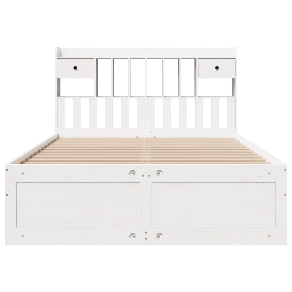 vidaXL Bookcase Bed without Mattress White 140x200 cm Solid Wood Pine 4