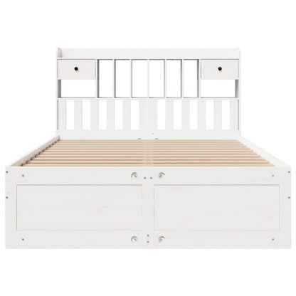 vidaXL Bookcase Bed without Mattress White 140x200 cm Solid Wood Pine 4