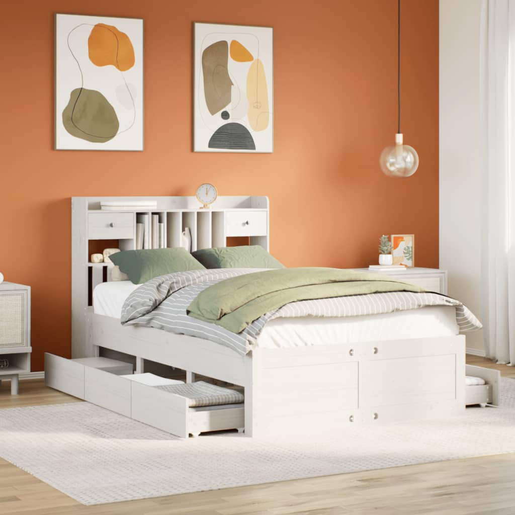 vidaXL Bookcase Bed without Mattress Solid Wood Pine